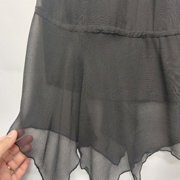 Hannah Jo Silk studded sequin embellished Sleeveless Top L Whimsigoth Grunge - Picture 6 of 13